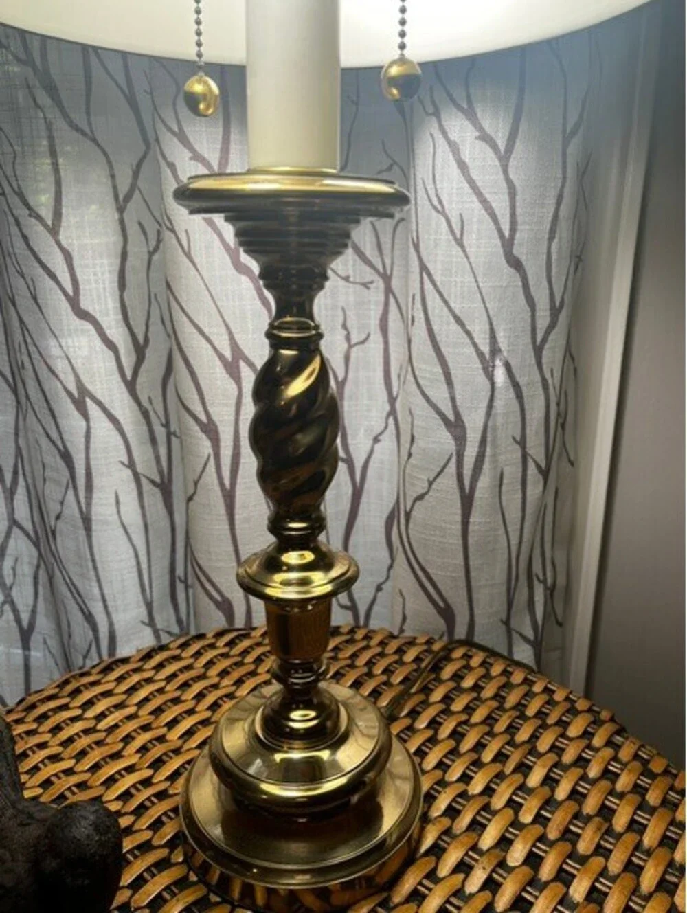 Stunning Mid-Century Brass Barley Twist Table Lamp